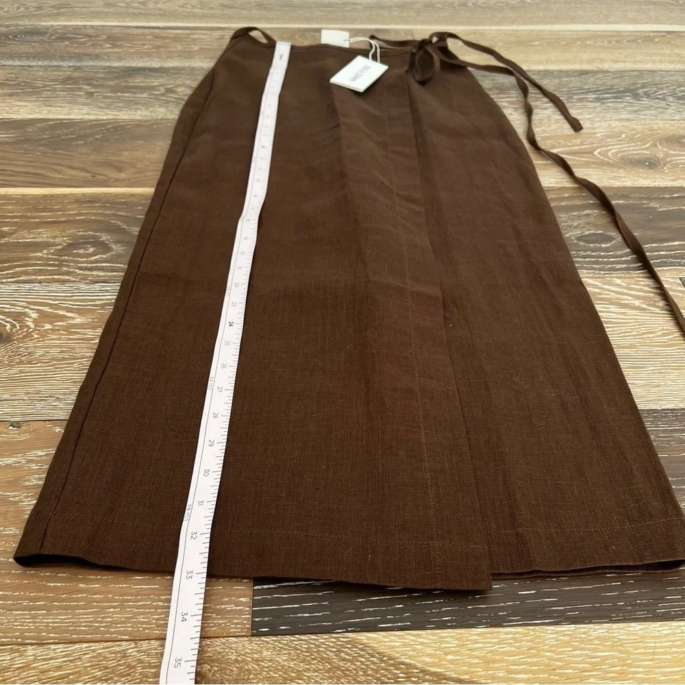 Zulu and Zephyr Chocolate Linen Wrap Skirt sz.US 4 Runs Small - Picture 11 of 12